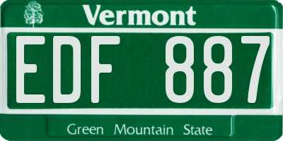 VT license plate EDF887