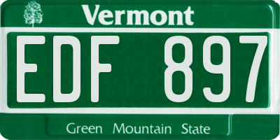 VT license plate EDF897