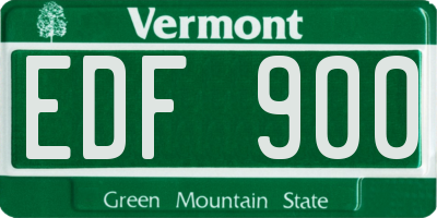 VT license plate EDF900