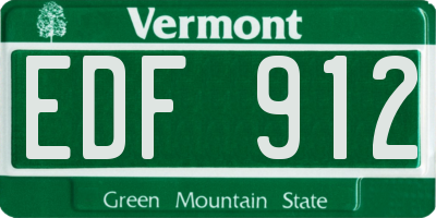 VT license plate EDF912