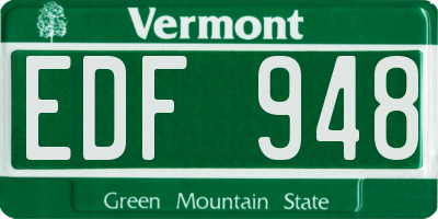 VT license plate EDF948