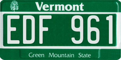 VT license plate EDF961