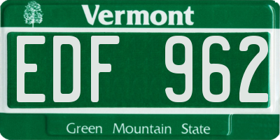 VT license plate EDF962