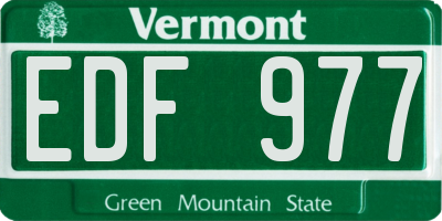 VT license plate EDF977