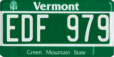 VT license plate EDF979