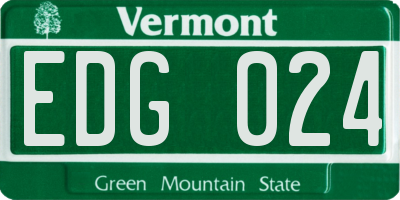 VT license plate EDG024
