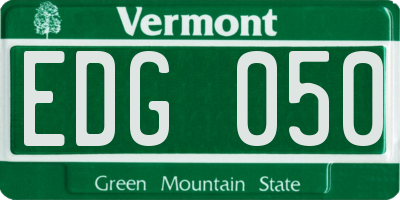 VT license plate EDG050