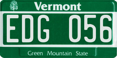 VT license plate EDG056