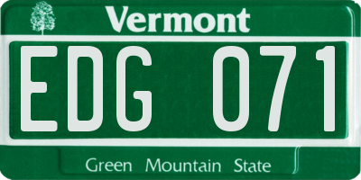 VT license plate EDG071