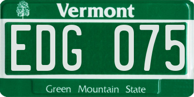 VT license plate EDG075