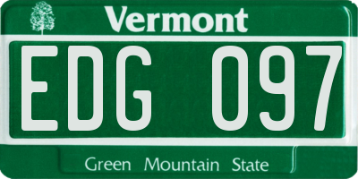 VT license plate EDG097