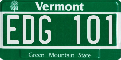 VT license plate EDG101