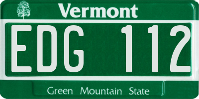 VT license plate EDG112