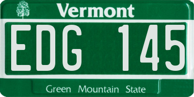 VT license plate EDG145