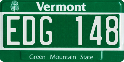 VT license plate EDG148