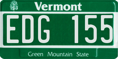 VT license plate EDG155