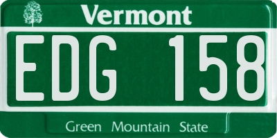 VT license plate EDG158
