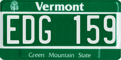 VT license plate EDG159