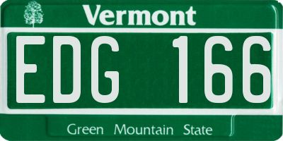 VT license plate EDG166