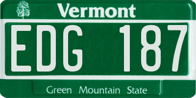 VT license plate EDG187