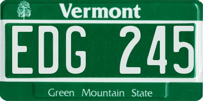 VT license plate EDG245
