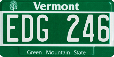 VT license plate EDG246