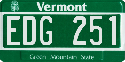 VT license plate EDG251
