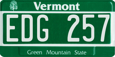 VT license plate EDG257