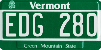 VT license plate EDG280