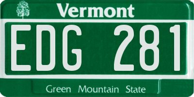 VT license plate EDG281