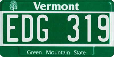 VT license plate EDG319
