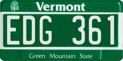 VT license plate EDG361
