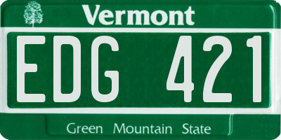 VT license plate EDG421