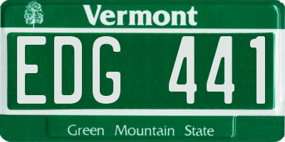 VT license plate EDG441