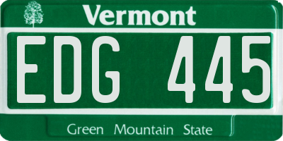 VT license plate EDG445