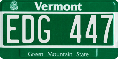 VT license plate EDG447