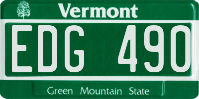 VT license plate EDG490