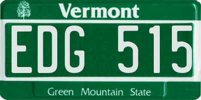 VT license plate EDG515