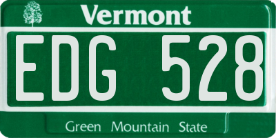 VT license plate EDG528