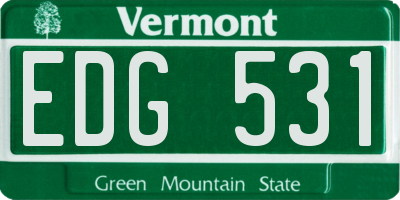 VT license plate EDG531