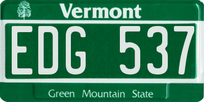 VT license plate EDG537