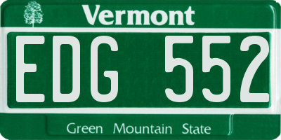 VT license plate EDG552