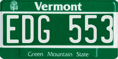 VT license plate EDG553