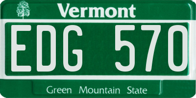 VT license plate EDG570