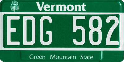 VT license plate EDG582