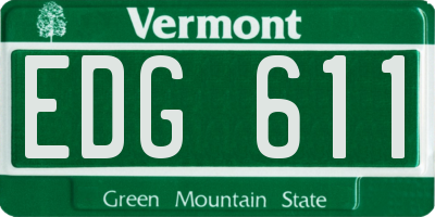 VT license plate EDG611
