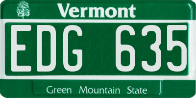 VT license plate EDG635