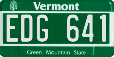VT license plate EDG641