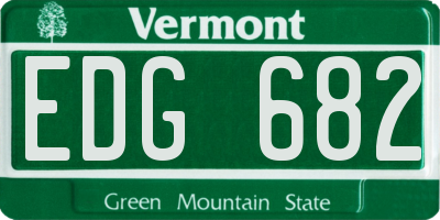 VT license plate EDG682