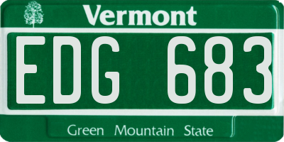 VT license plate EDG683